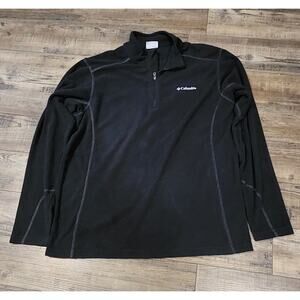 Columbia Men's Sz M Black Fleece Quarter Zip Pullover Shirt 2122